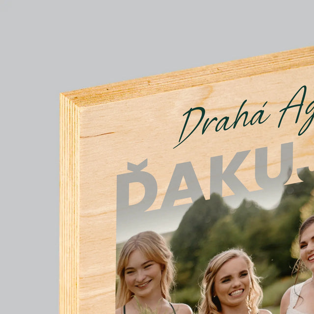 Fotografia A Podpis: Bola Si Najlepšou Svedkyňou - Tlač Na Drevo (Vertikálne)