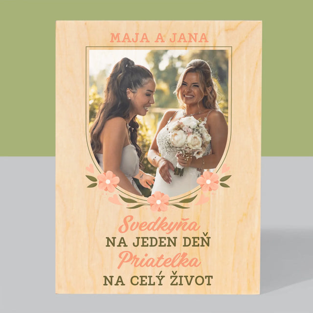 Fotografia A Podpis: Svedkyňa Na Jeden Deň - Tlač Na Drevo (Vertikálne)
