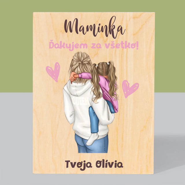 Tvorenie Postavy: Mama S Dieťaťom - Tlač Na Drevo (Vertikálne)