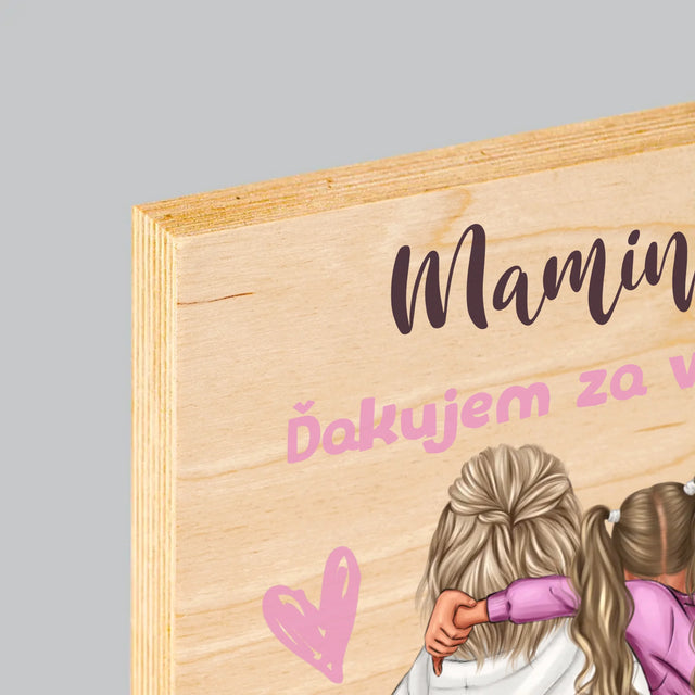 Tvorenie Postavy: Mama S Dieťaťom - Tlač Na Drevo (Vertikálne)
