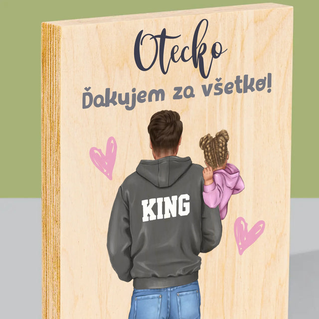 Tvorenie Postavy: Otec S Dieťaťom - Tlač Na Drevo (Vertikálne)