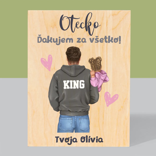 Tvorenie Postavy: Otec S Dieťaťom - Tlač Na Drevo (Vertikálne)