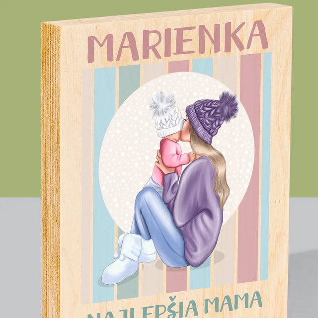 Tvorenie Postavy: Najlepšia Mama - Tlač Na Drevo (Vertikálne)