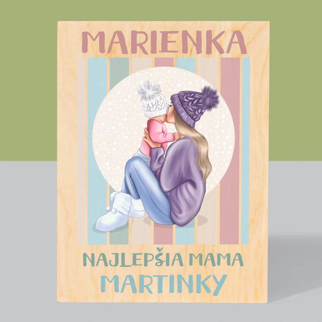 Tvorenie Postavy: Najlepšia Mama - Tlač Na Drevo (Vertikálne)