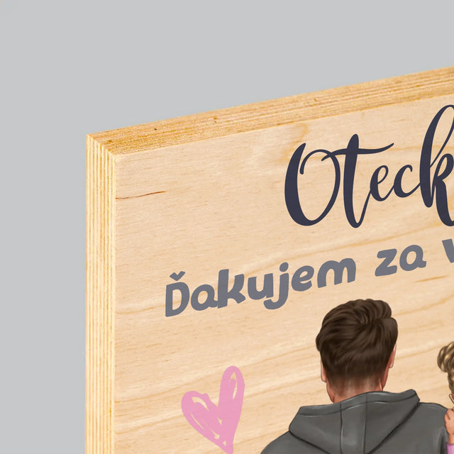 Tvorenie Postavy: Otec S Dieťaťom - Tlač Na Drevo (Vertikálne)