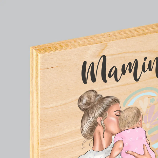 Tvorenie Postavy: Mladá Mama - Tlač Na Drevo (Vertikálne)
