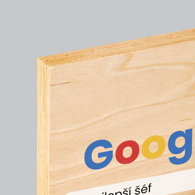 Fotografia A Podpis: Najlepší Šéf Výsledky Google - Tlač Na Drevo (Vertikálne)
