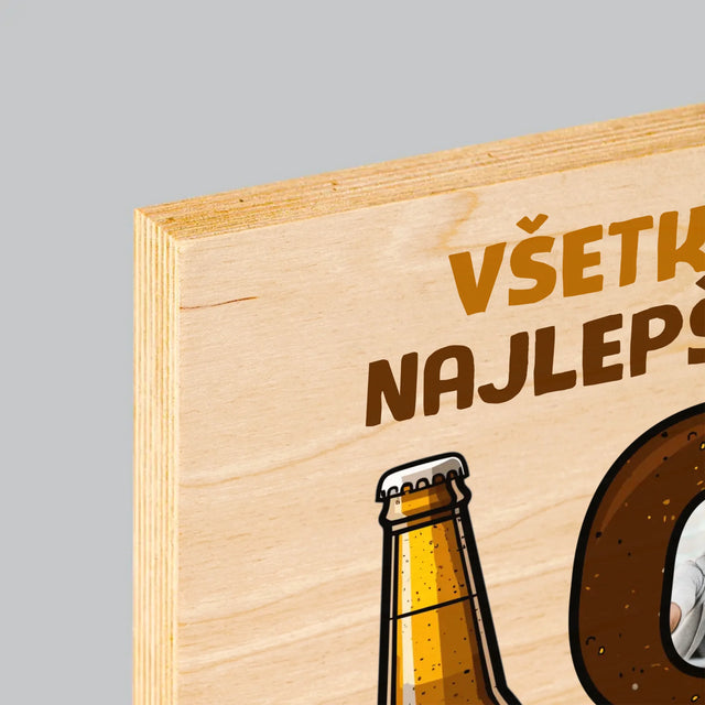 Fotokoláž: 18 Pivo - Tlač Na Drevo (Vertikálne)
