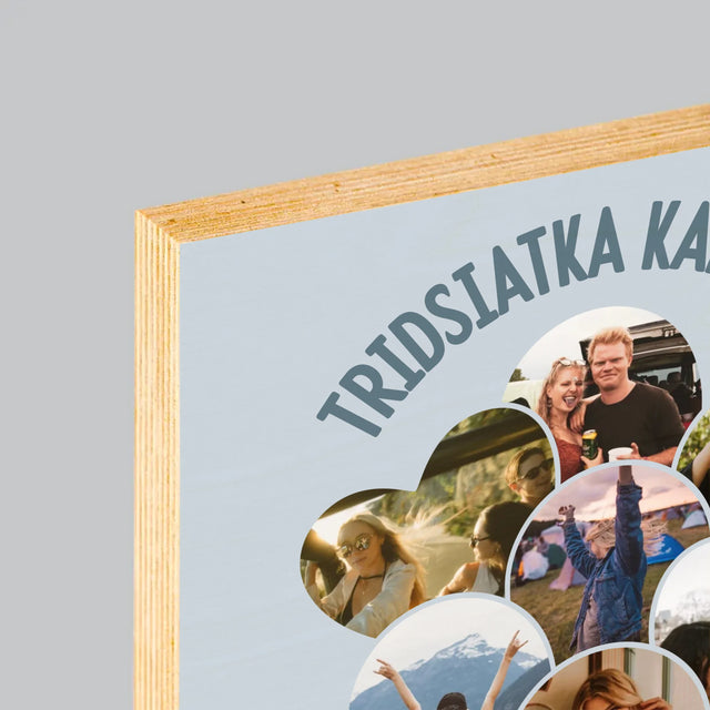 Tvar Z Fotografií: Tridsiatka Balóny - Tlač Na Drevo (Vertikálne)