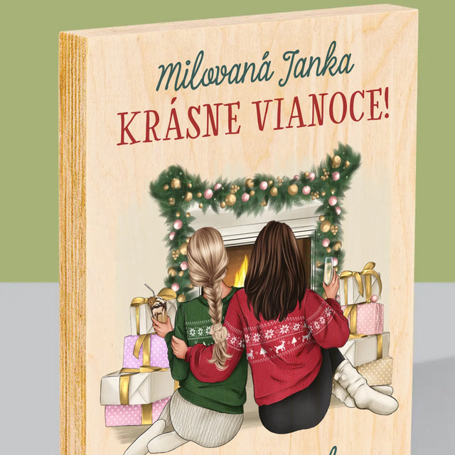 Tvorenie Postavy: Vianočné Kamarátky - Tlač Na Drevo (Vertikálne)