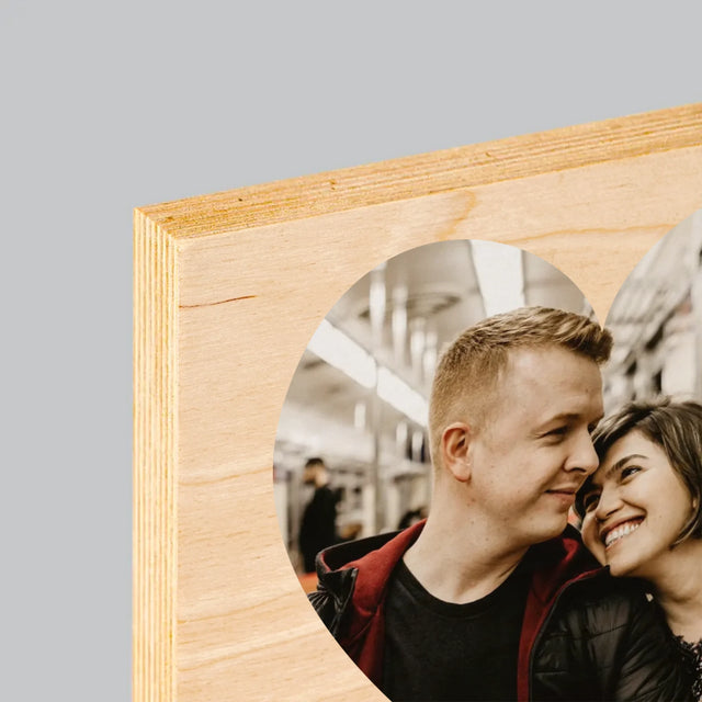 Fotografia A Podpis: Naša Pesnička Srdce Qr Kód - Tlač Na Drevo (Vertikálne)