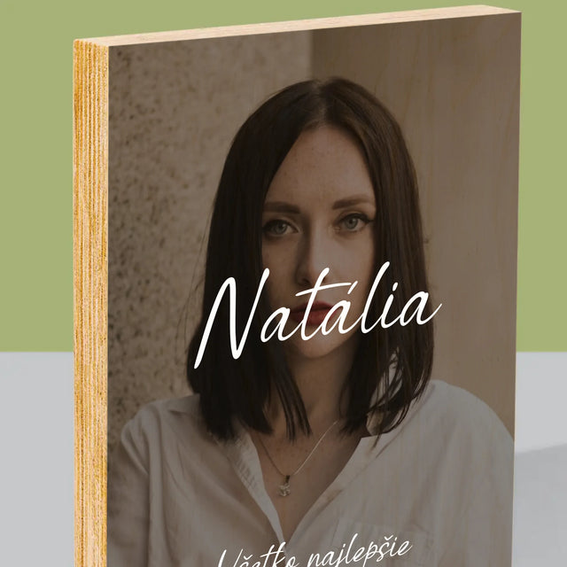 Fotografia A Podpis: Všetko Najlepšie K 40. Narodeninám - Tlač Na Drevo (Vertikálne)