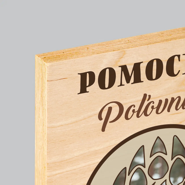 Tvar Z Fotografií: Pomocník Poľovníka - Tlač Na Drevo (Vertikálne)