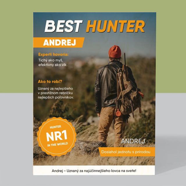 Obálka Časopisu: Best Hunter - Tlač Na Drevo (Vertikálne)