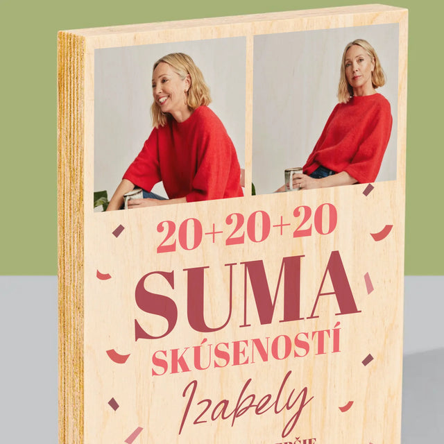 Fotokoláž: Suma Skúseností - Tlač Na Drevo (Vertikálne)