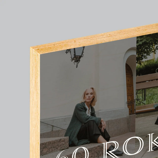 Fotokoláž: 60 Rokov Klasický - Tlač Na Drevo (Vertikálne)