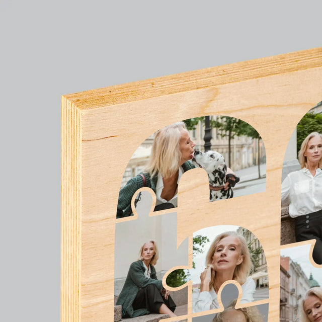 Tvar Z Fotografií: 60. Narodeniny Puzzle - Tlač Na Drevo (Vertikálne)