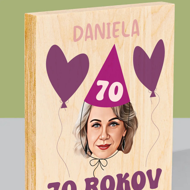 Tvoja Postava: Narodeninový Portrét - Tlač Na Drevo (Vertikálne)