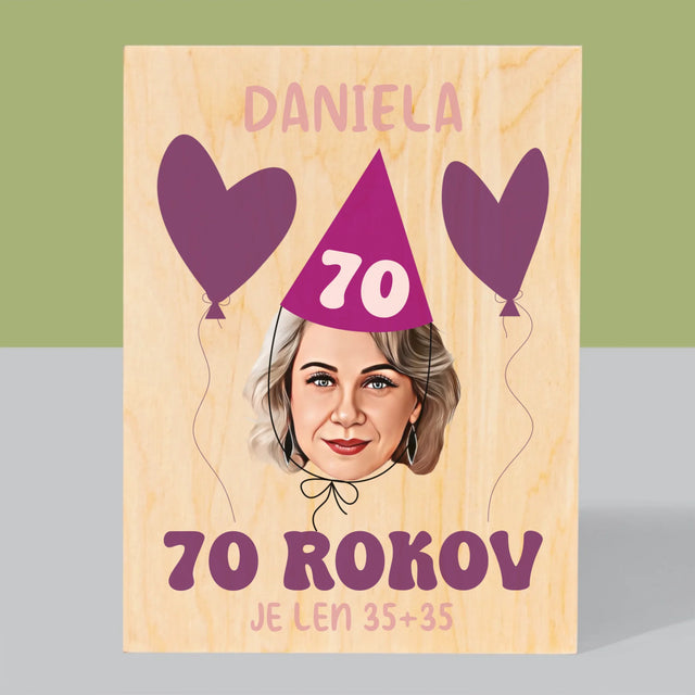 Tvoja Postava: Narodeninový Portrét - Tlač Na Drevo (Vertikálne)