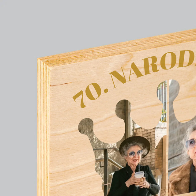 Tvar Z Fotografií: 70. Narodeniny Kráľovná - Tlač Na Drevo (Vertikálne)