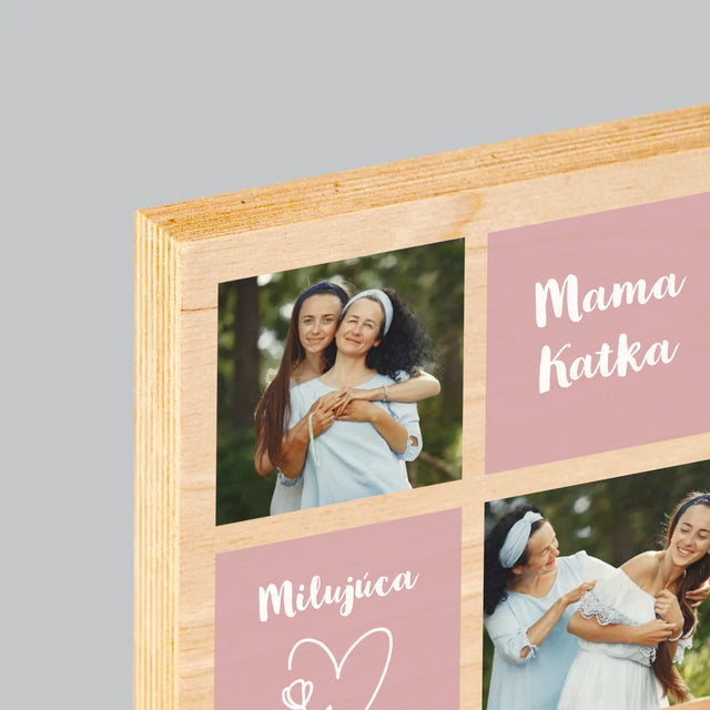 Fotokoláž: Vlastnosti Mamy - Tlač Na Drevo (Vertikálne)