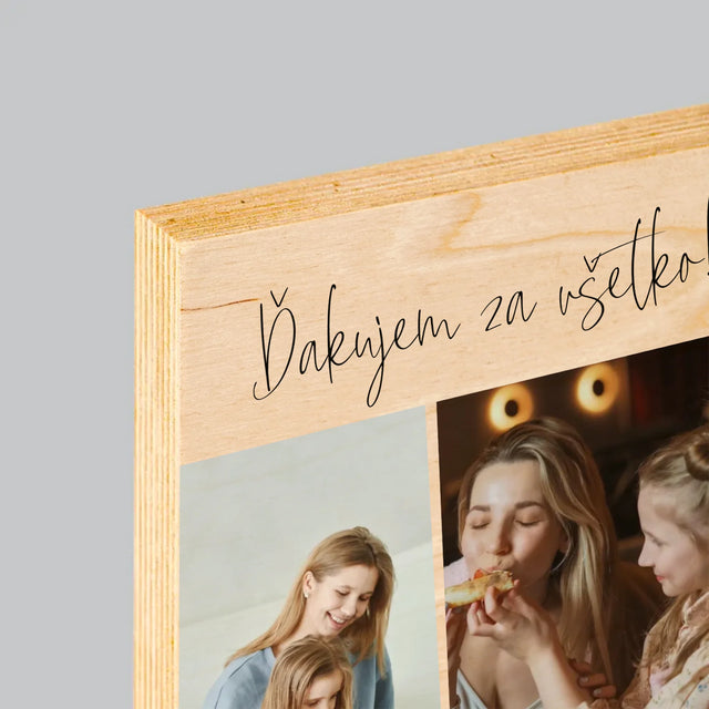 Fotokoláž: Mami, Ďakujem Ti Za Všetko - Tlač Na Drevo (Vertikálne)
