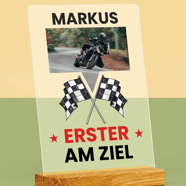 Zdjęcie I Podpis: Pierwszy Na Mecie - Wydruk Na Szkle Akrylowym | DE