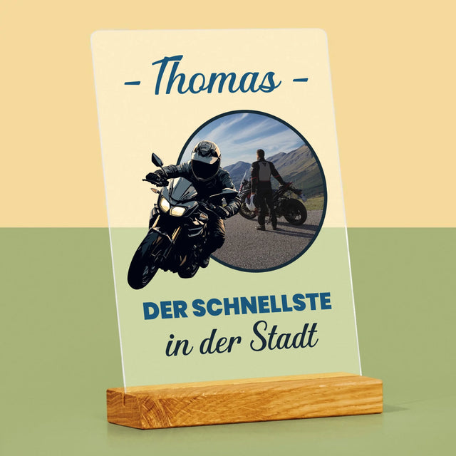 Zdjęcie I Podpis: Najszybszy W Mieście - Wydruk Na Szkle Akrylowym | DE