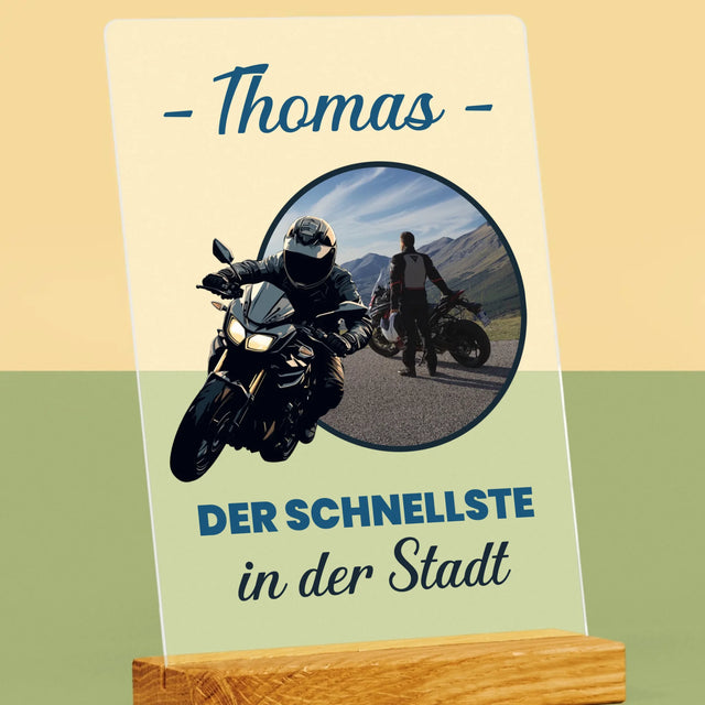 Zdjęcie I Podpis: Najszybszy W Mieście - Wydruk Na Szkle Akrylowym | DE