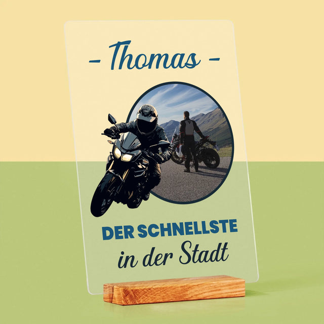 Zdjęcie I Podpis: Najszybszy W Mieście - Wydruk Na Szkle Akrylowym | DE