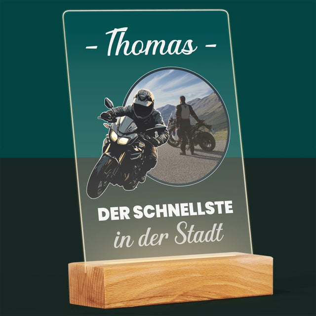 Zdjęcie I Podpis: Najszybszy W Mieście - Wydruk Na Szkle Akrylowym | DE