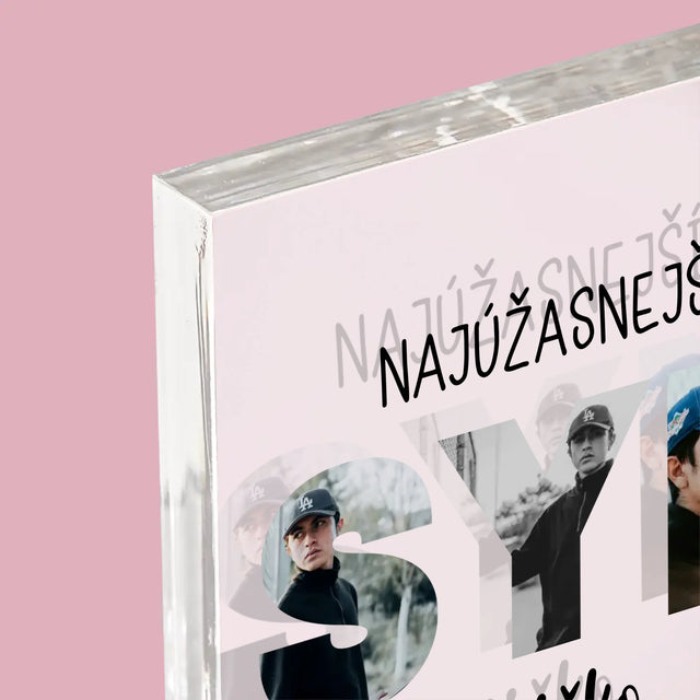 Slovo Z Fotografií: Syn Z Tvojich Fotografií - Akrylový Blok (Vertikálne)