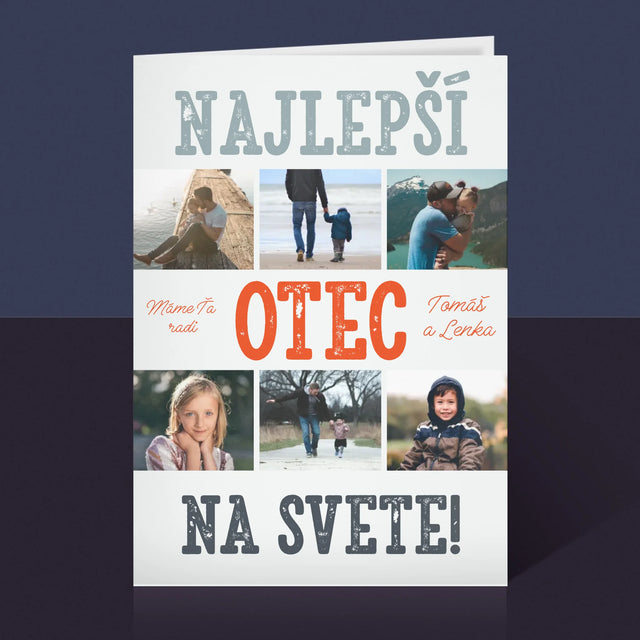 Fotokoláž: Najlepší Otec Na Svete Fotografie - Kartička S Prianiami