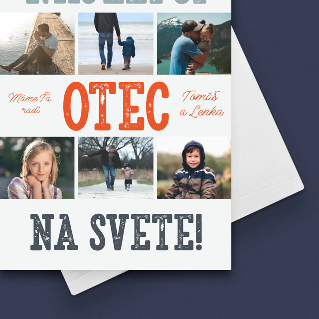 Fotokoláž: Najlepší Otec Na Svete Fotografie - Kartička S Prianiami