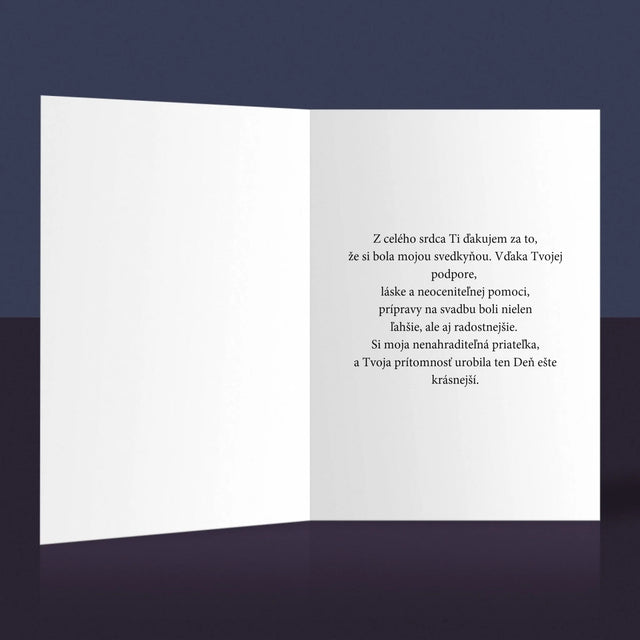 Fotografia A Podpis: Vysnívaná Svedkyňa - Kartička S Prianiami