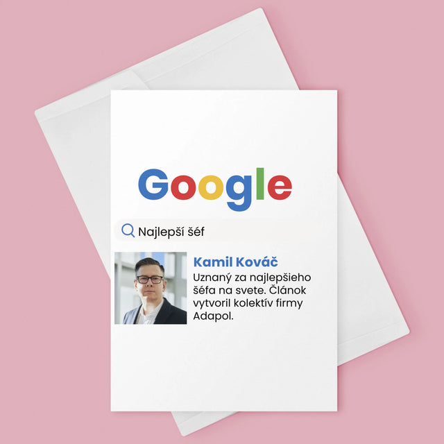 Fotografia A Podpis: Najlepší Šéf Výsledky Google - Kartička S Prianiami