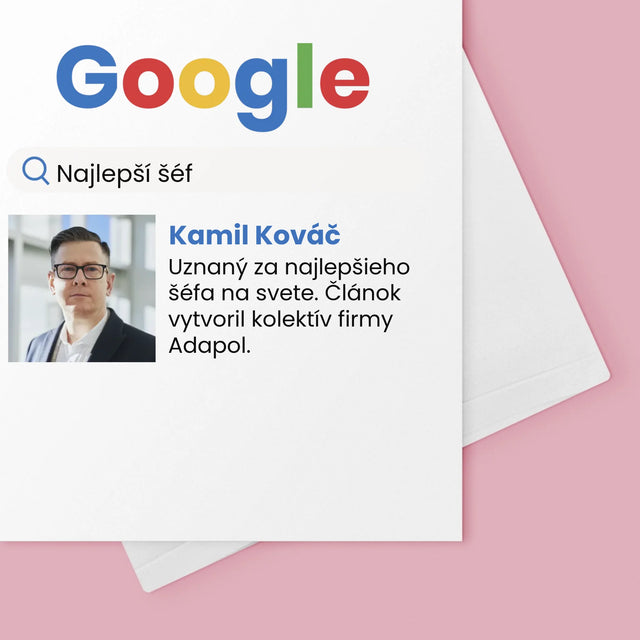 Fotografia A Podpis: Najlepší Šéf Výsledky Google - Kartička S Prianiami
