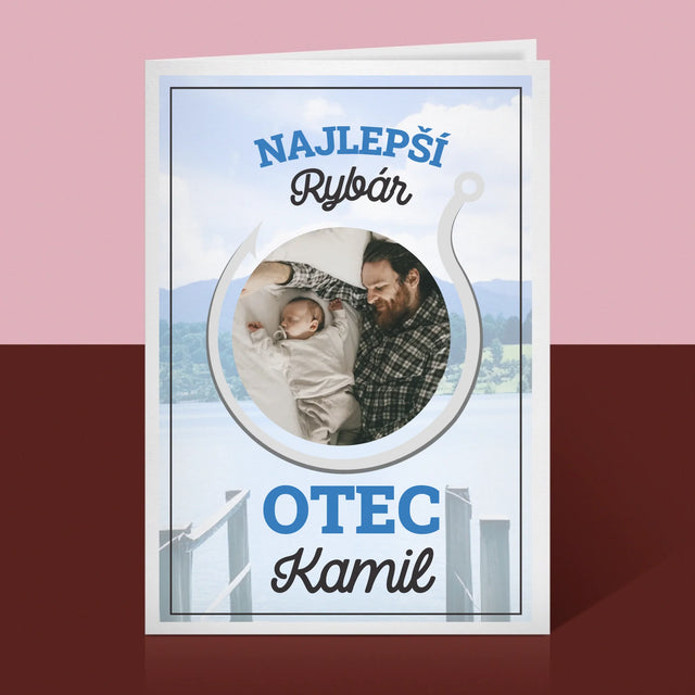 Fotografia A Podpis: Najlepší Rybár Otec - Kartička S Prianiami