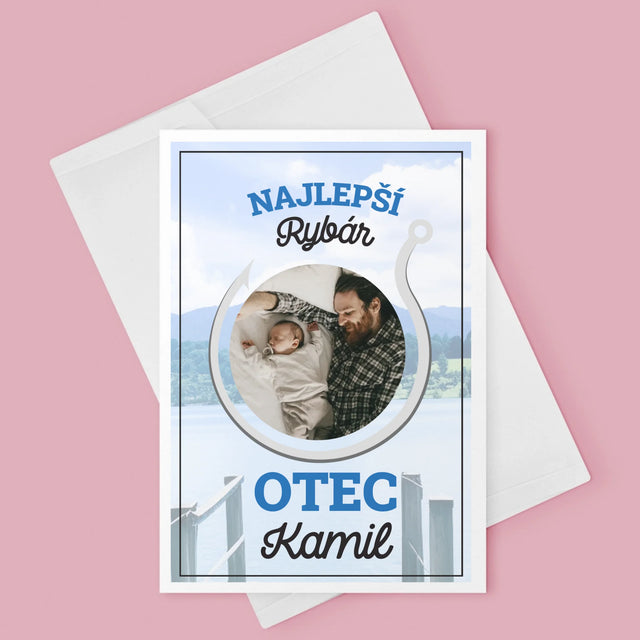 Fotografia A Podpis: Najlepší Rybár Otec - Kartička S Prianiami