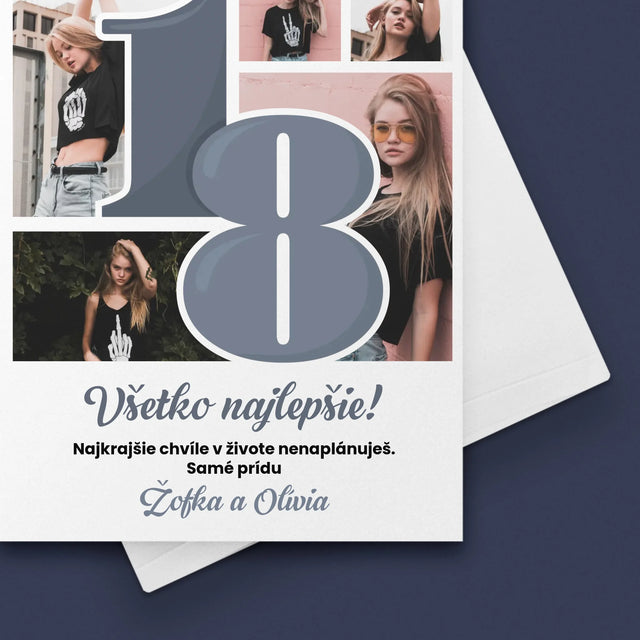 Fotokoláž: 18 Najkrajšie Chvíle - Kartička S Prianiami
