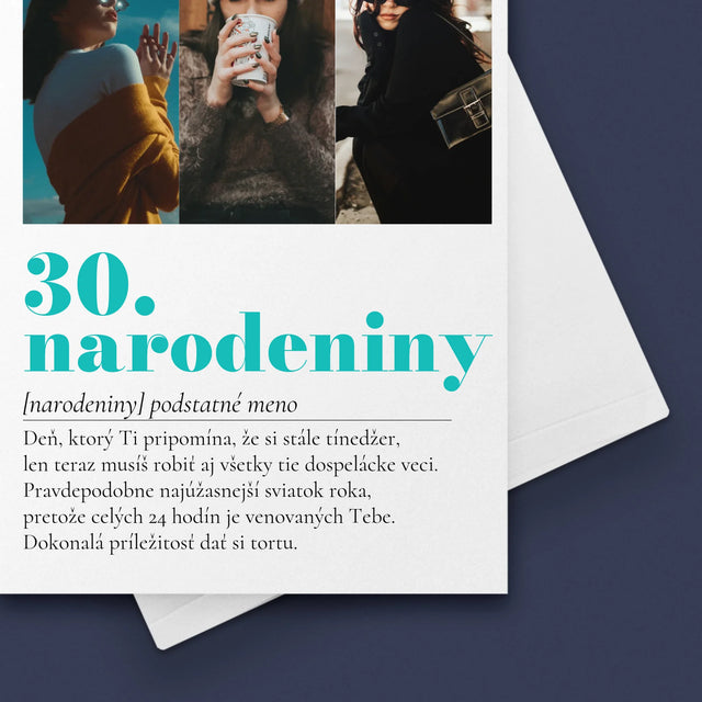 Fotokoláž: 30. Narodeniny Definícia - Kartička S Prianiami