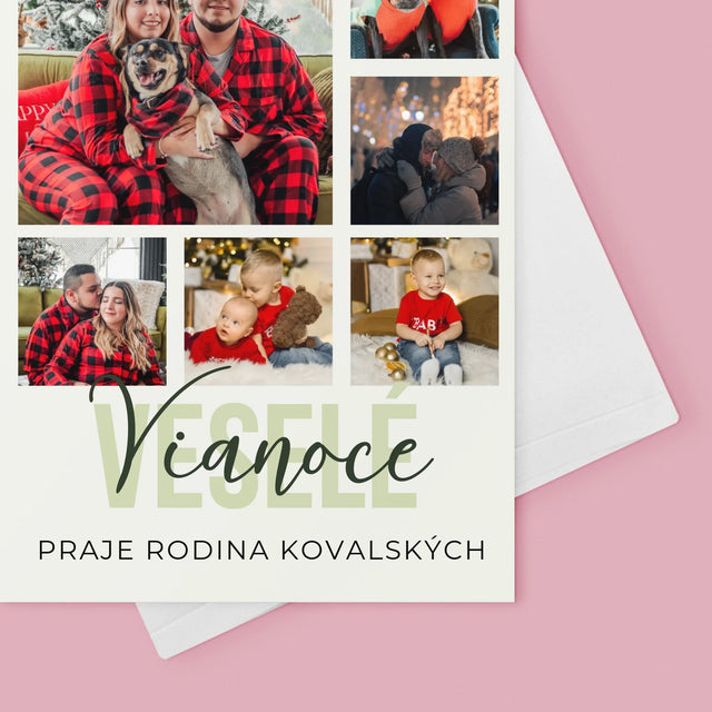 Fotokoláž: Veselé Vianoce - Kartička S Prianiami