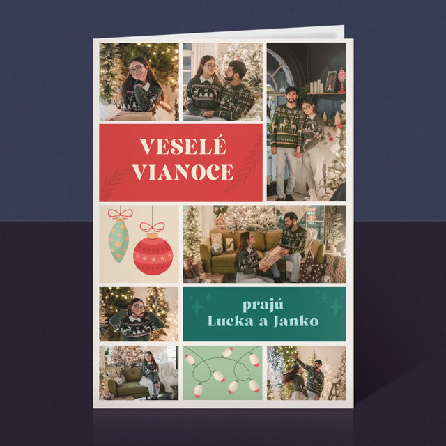 Fotokoláž: Vianočné Fotografie - Kartička S Prianiami