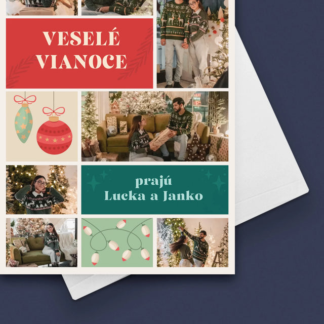 Fotokoláž: Vianočné Fotografie - Kartička S Prianiami