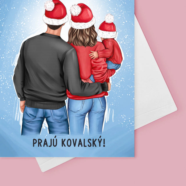 Tvorenie Postavy: Vianočná Rodina - Kartička S Prianiami