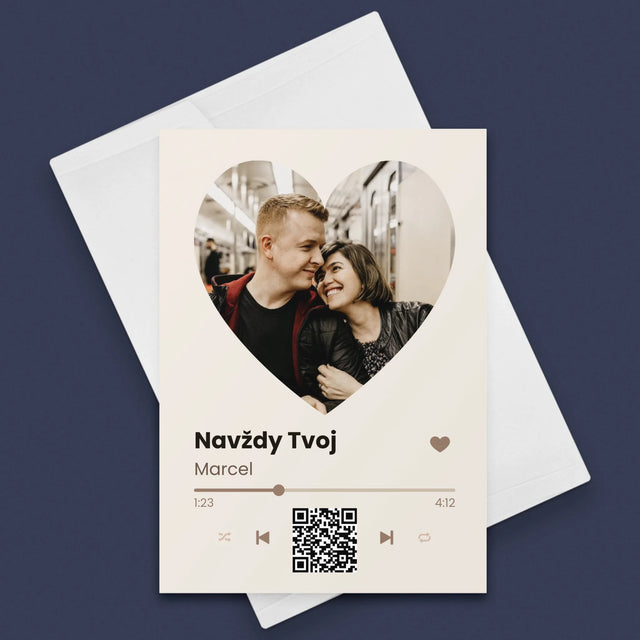Fotografia A Podpis: Naša Pesnička Srdce Qr Kód - Kartička S Prianiami