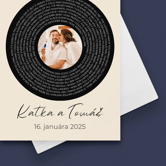 Fotografia A Podpis: Text Pesničky S Tvojou Fotografiou - Kartička S Prianiami