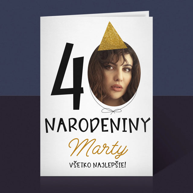 Fotografia A Podpis: 40. Narodeniny Čiapka - Kartička S Prianiami