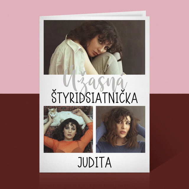 Fotokoláž: Úžasná Štyridsiatnička - Kartička S Prianiami