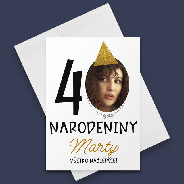 Fotografia A Podpis: 40. Narodeniny Čiapka - Kartička S Prianiami